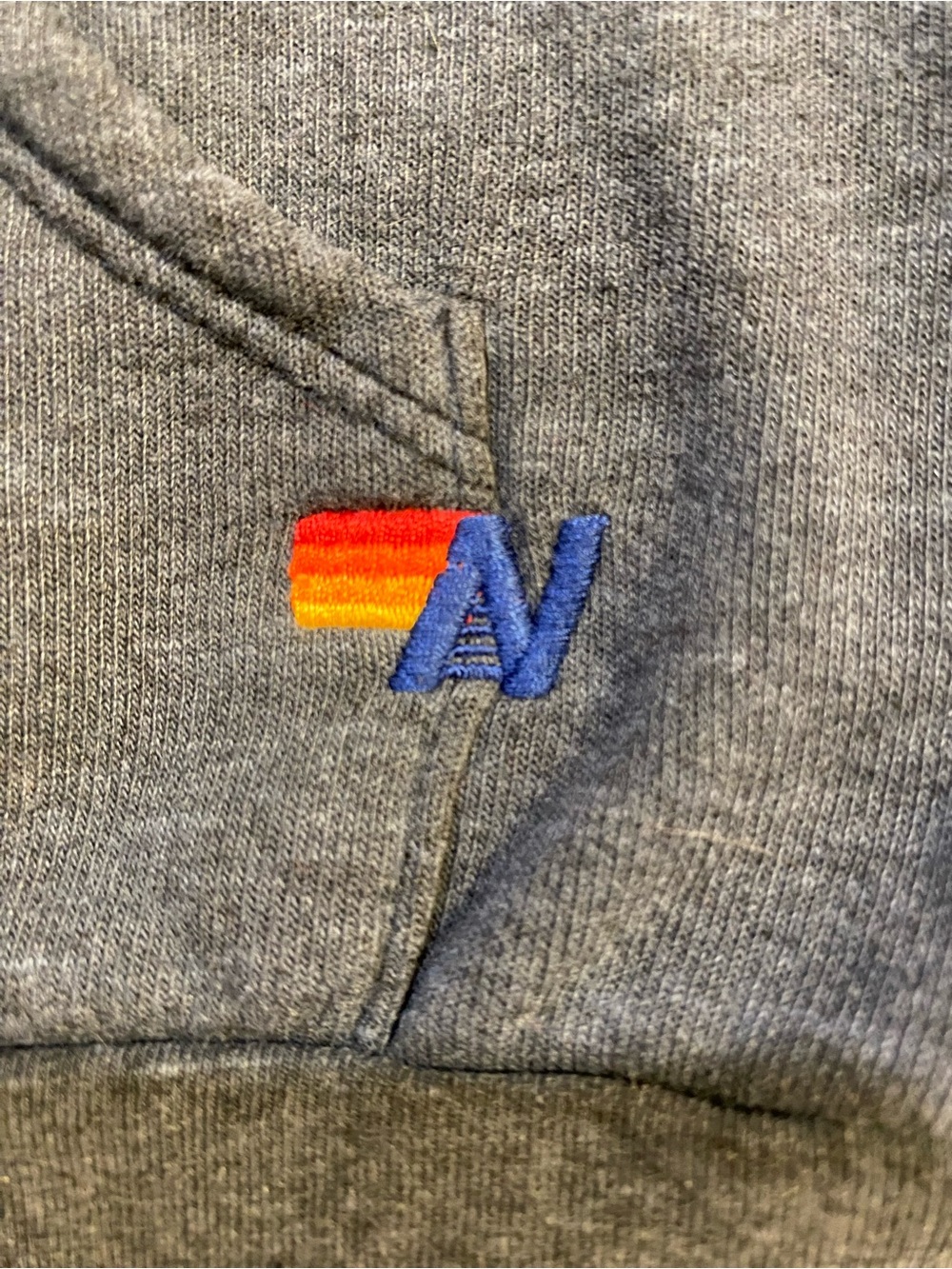 Aviator Nation Kids 5 Stripe Rainbow Zip Hoodie Charcoal Size 6 - Picture 4 of 5